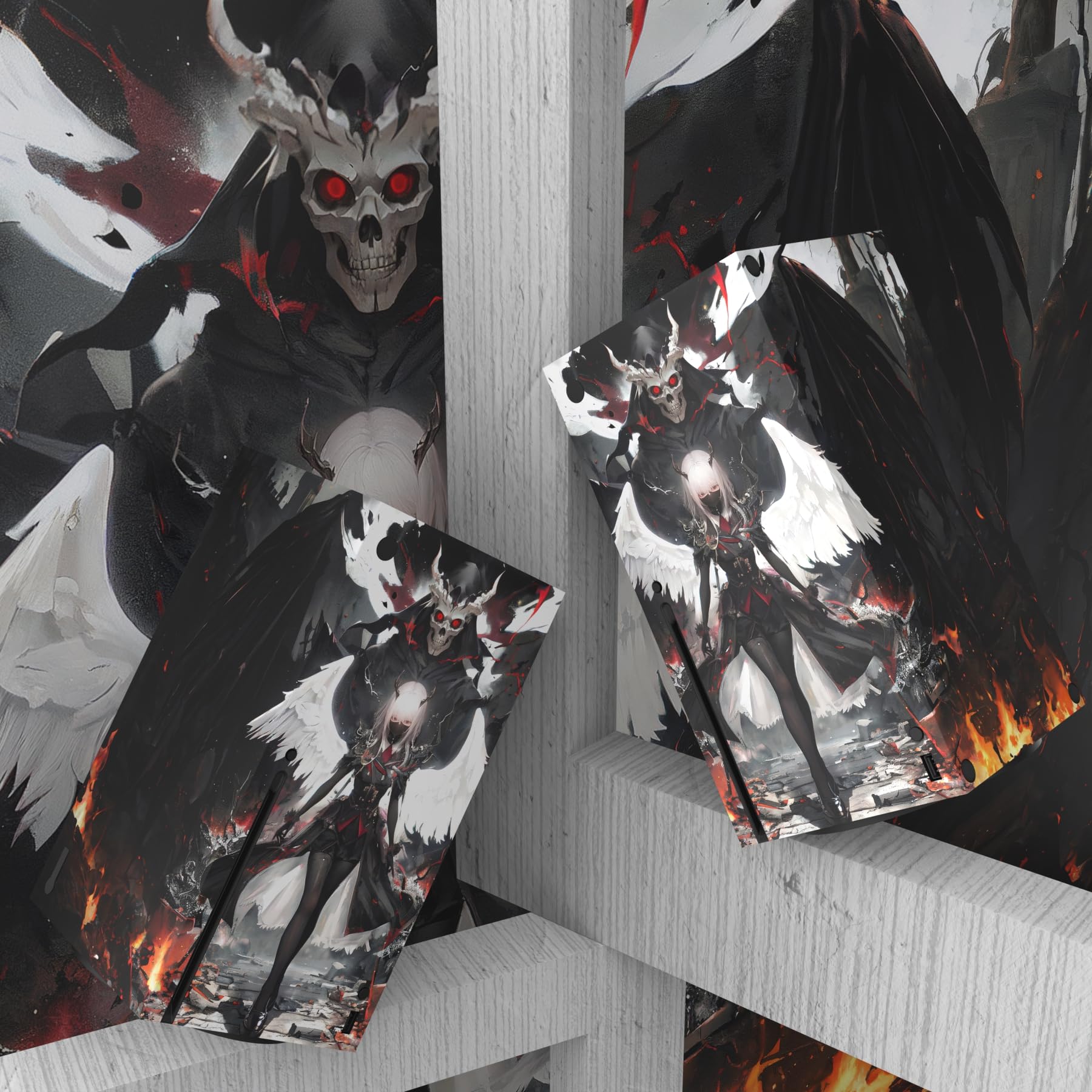 PlayVital Adesivo Skin per Xbox Series X Console&Controller Sticker Decal Cover Vinile per Xbox Series X-Angelo delle Tenebre