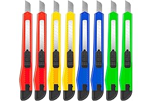 8-Pack Utility Knife Box Cutters – Small Razor Blades for Versatile Cutting