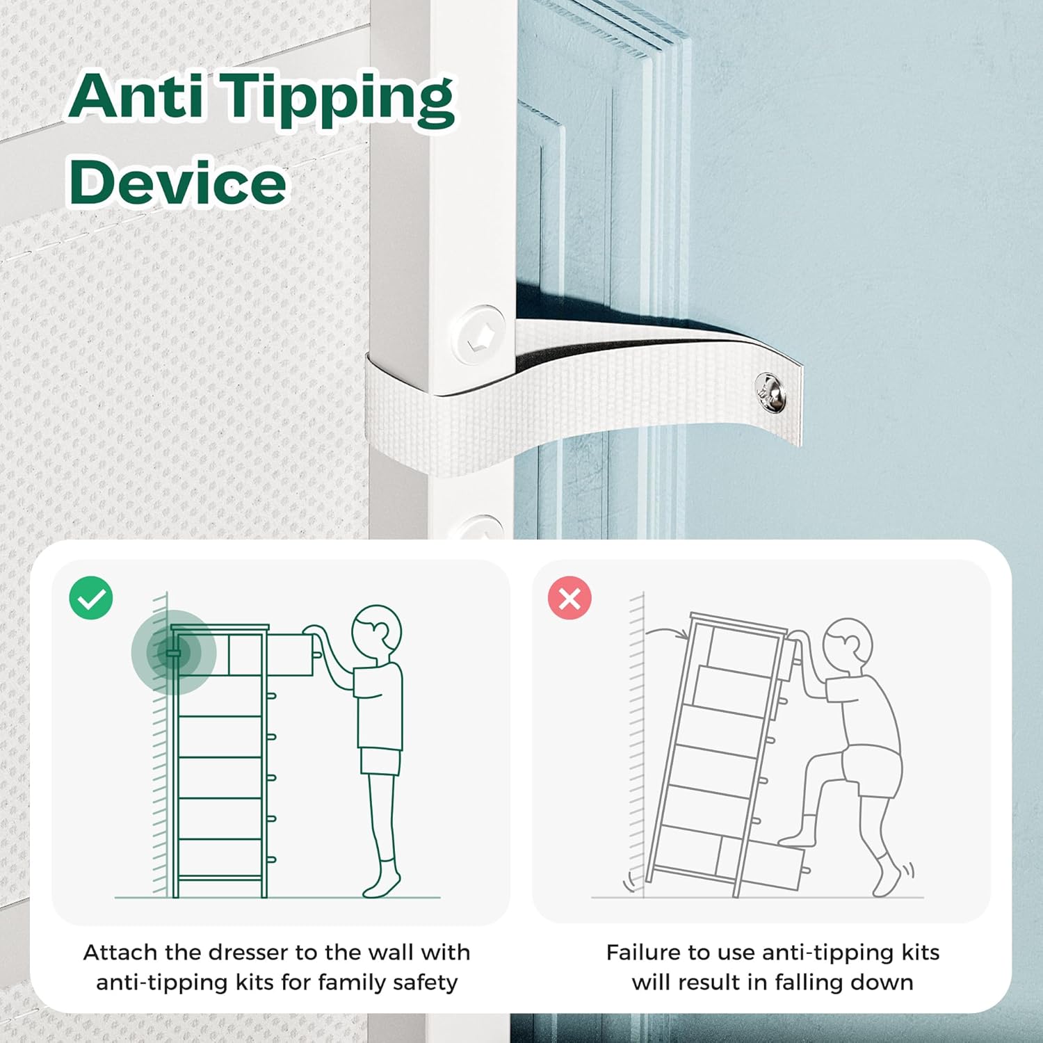 Huuger 43.3 Inch Tall Dresser for Bedroom, 6 Drawer Dresser & Chests of Drawers, Fabric Dresser for Closet, Bedroom, Night Stand, End Table with Metal Frame, Storage Tower with Fabric Bins, White