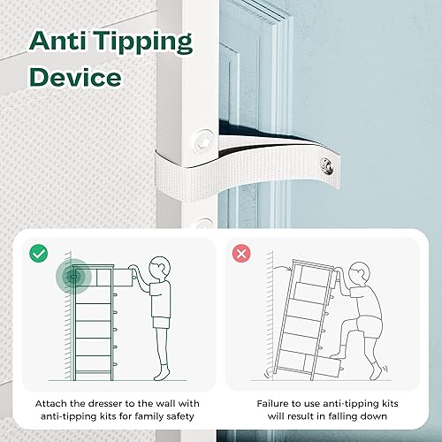 Miniatura 8 de Huuger Vestido de 43.3 pulgadas de alto para dormitorio, cómoda de 6 cajones y cómodas, cómoda de tela para armario, dormitorio, mesita de noche,