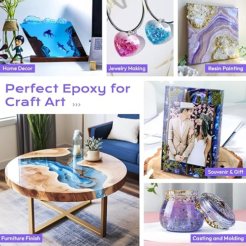 Miniatura 8 de Kit de resina epoxi de 2 galones con bombas, resina cristal transparente y dura mejorada de 2 partes y endurecedor para fundición, revestimiento,