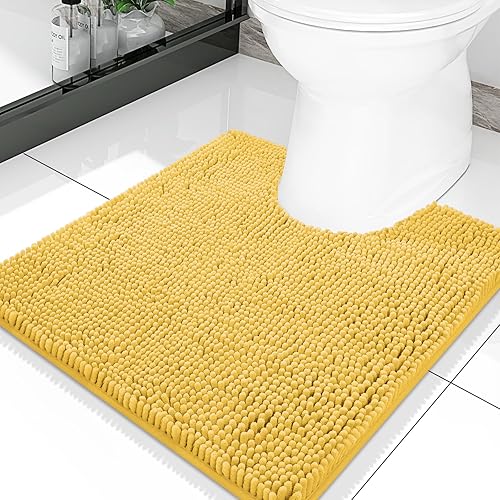 smiry - Tapetes de baño de espuma viscoelástica en forma de U, supersuaves, absorbentes, antideslizantes, contorneados, lavables a máquina, para el