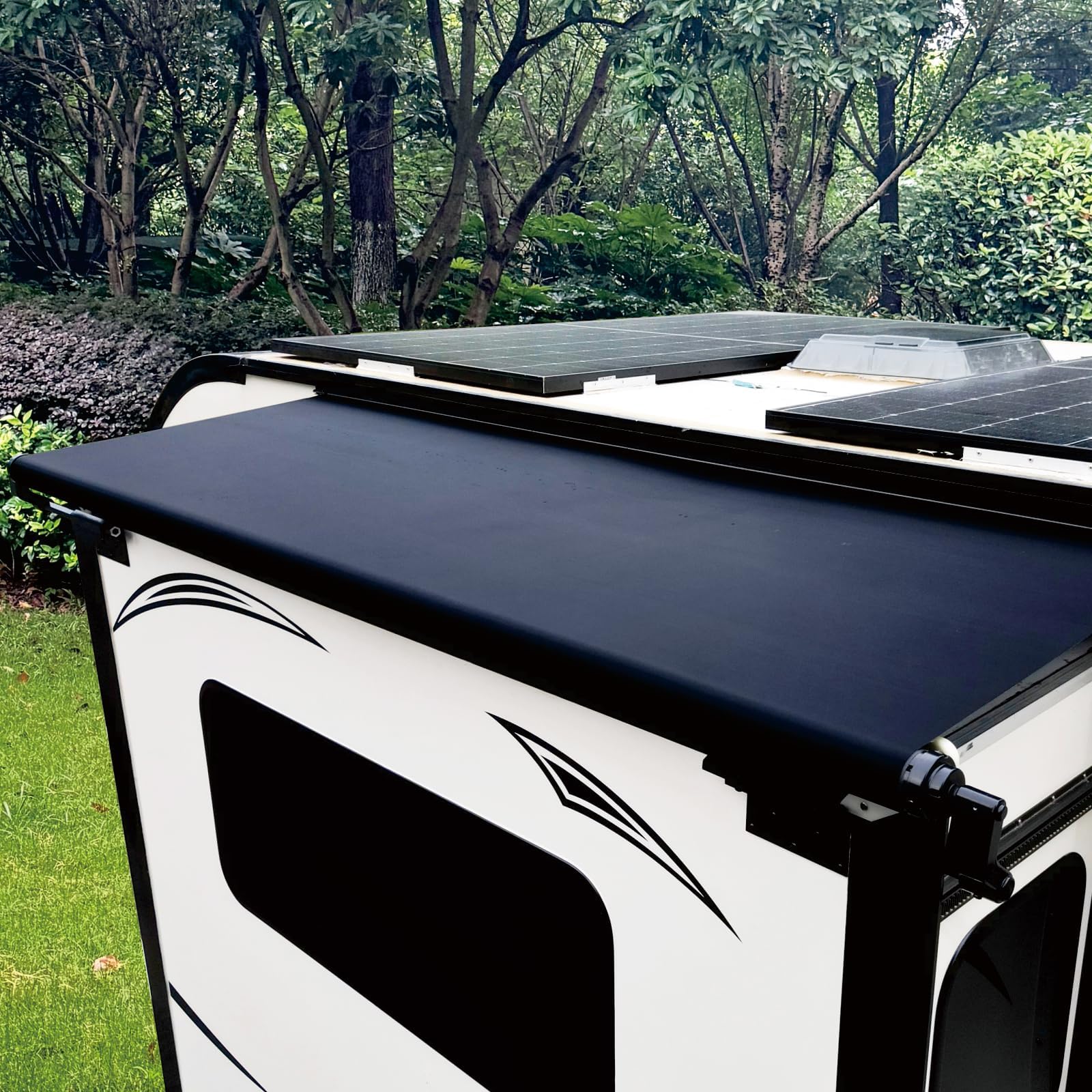 RV Slide Out Topper - Modular Camper Slide Out Awning Kit for 5th Wheels, Travel Trailers and Motorhomes - Black, 6'9'' (6'1'' Fabric)