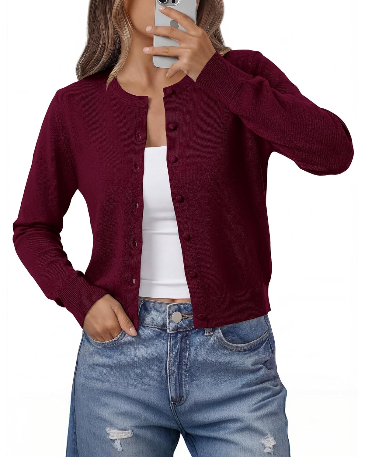 BTFBM Cardigan Sweaters for Women Cashmere Sweater Lightweight Button Down Casual Knit Shrugs Tops Early Fall Fashion
