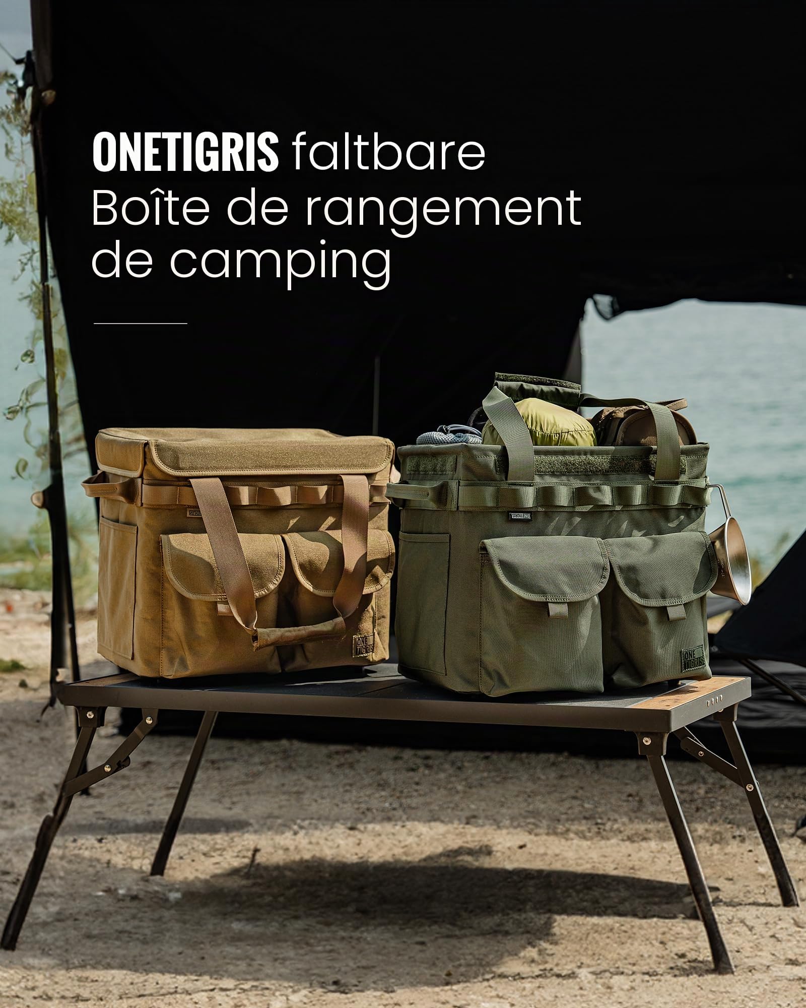 OneTigris Boîte de rangement pliable pour le camping