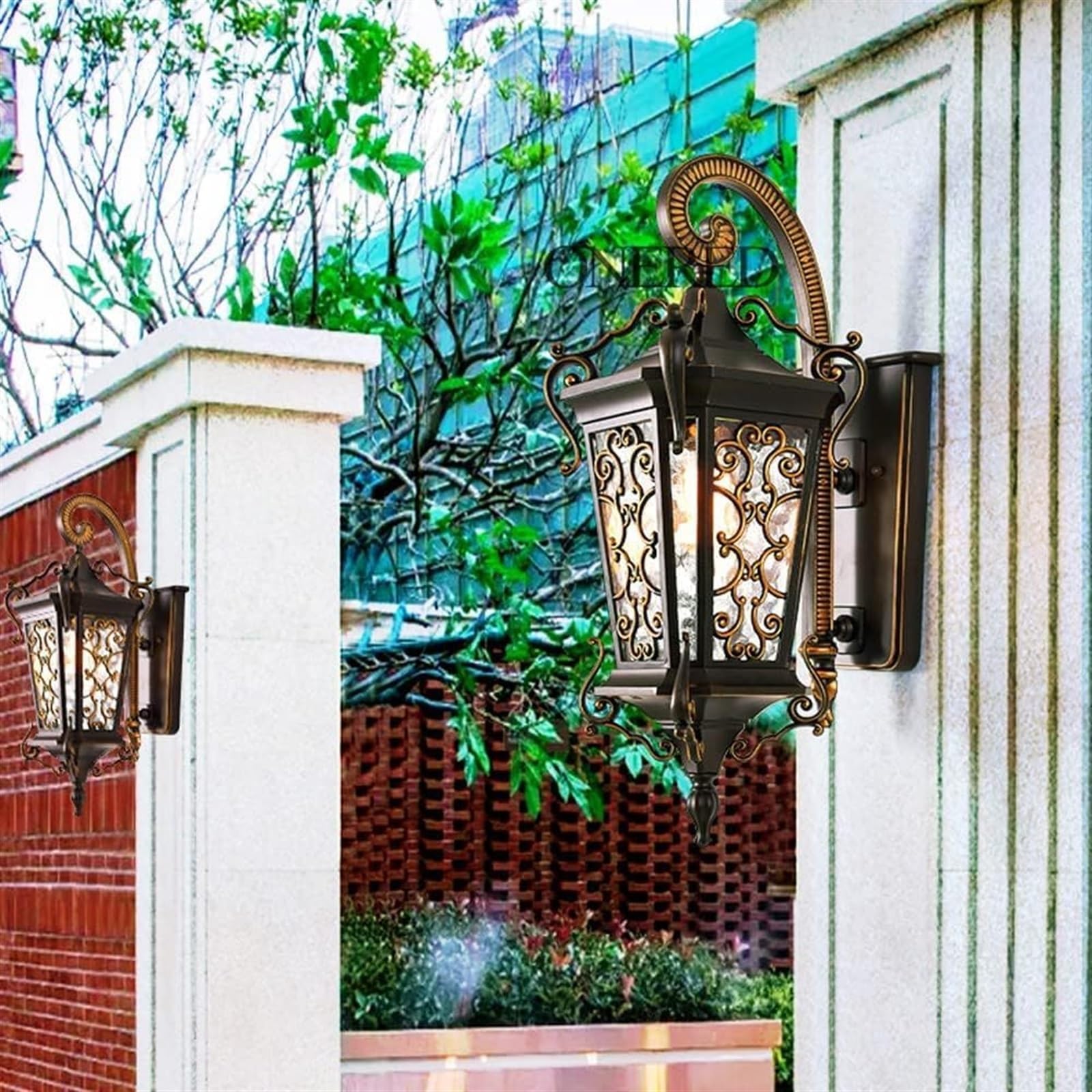 Applique Murale d'extérieur de Style européen, étanche, en Aluminium antirouille, en Verre texturé, pour terrasse et Balcon.
