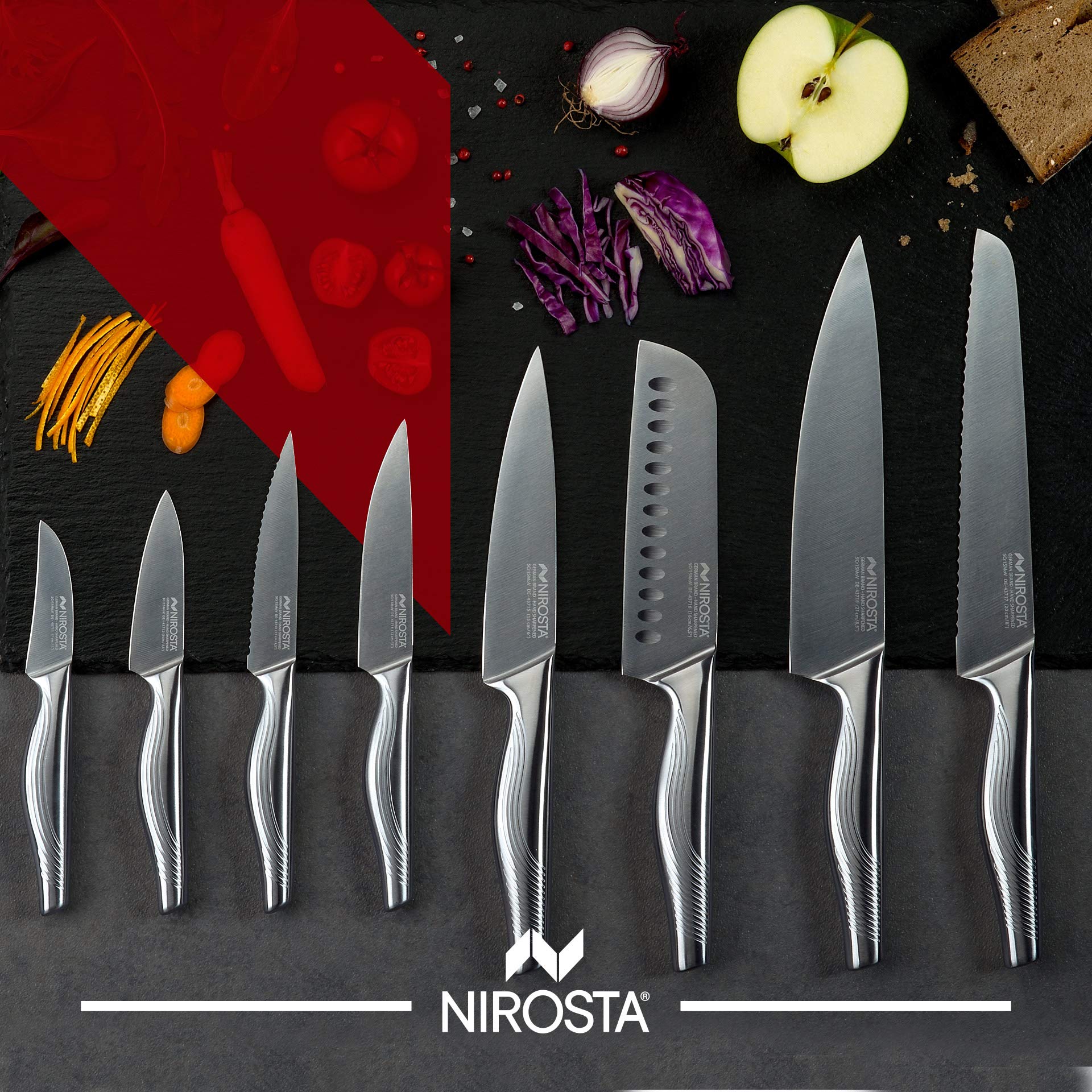 Nirosta Coltello Da Pane E Burro 2 In 1 Con Lama Seghettata E Punta Arrotondata - Manico In Legno Di Faggio, 20,6 Cm