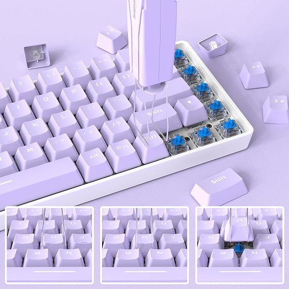 MAMBASNAKE Mechanical Keyboard, 2 in 1 Key Cap Removal Tool Key Top Puller and Key Switch Puller, Quick Shaft Puller, Switch Type, Grip Type, Gaming Keyboard Easy, Compatible with Computer Keyboards -