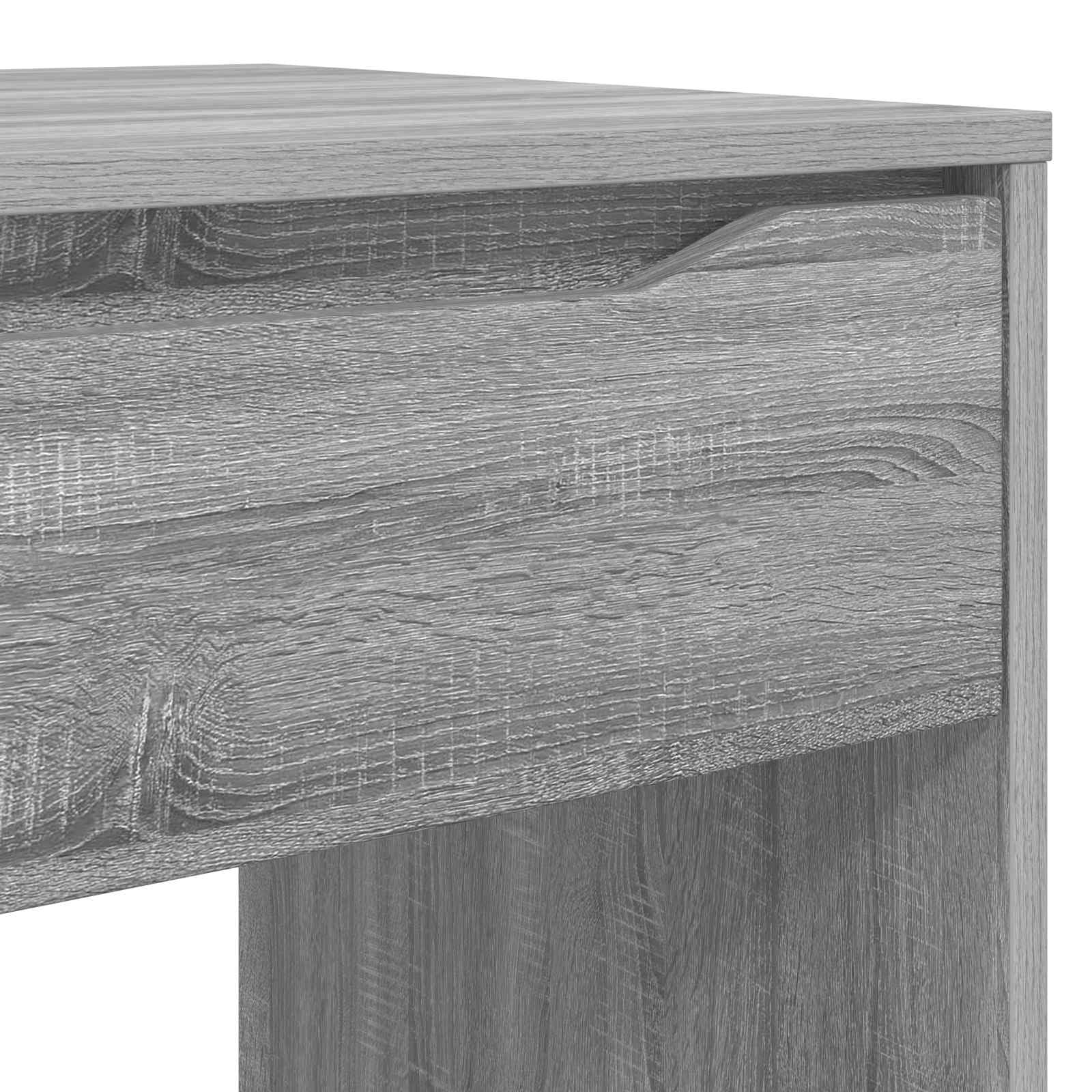 Scrivania grigio Sonoma, 100 x 50 x 78 cm, in legno con cassetto, per casa, ufficio, postazione di lavoro, organizzata, piano di lavoro, tastiera, laptop, monitor