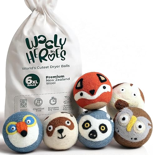No más hojas de secadora, bolas de lana para secadora, paquete de 6 unidades, bolas ecológicas para secadora, reutilizables, suavizan la ropa de