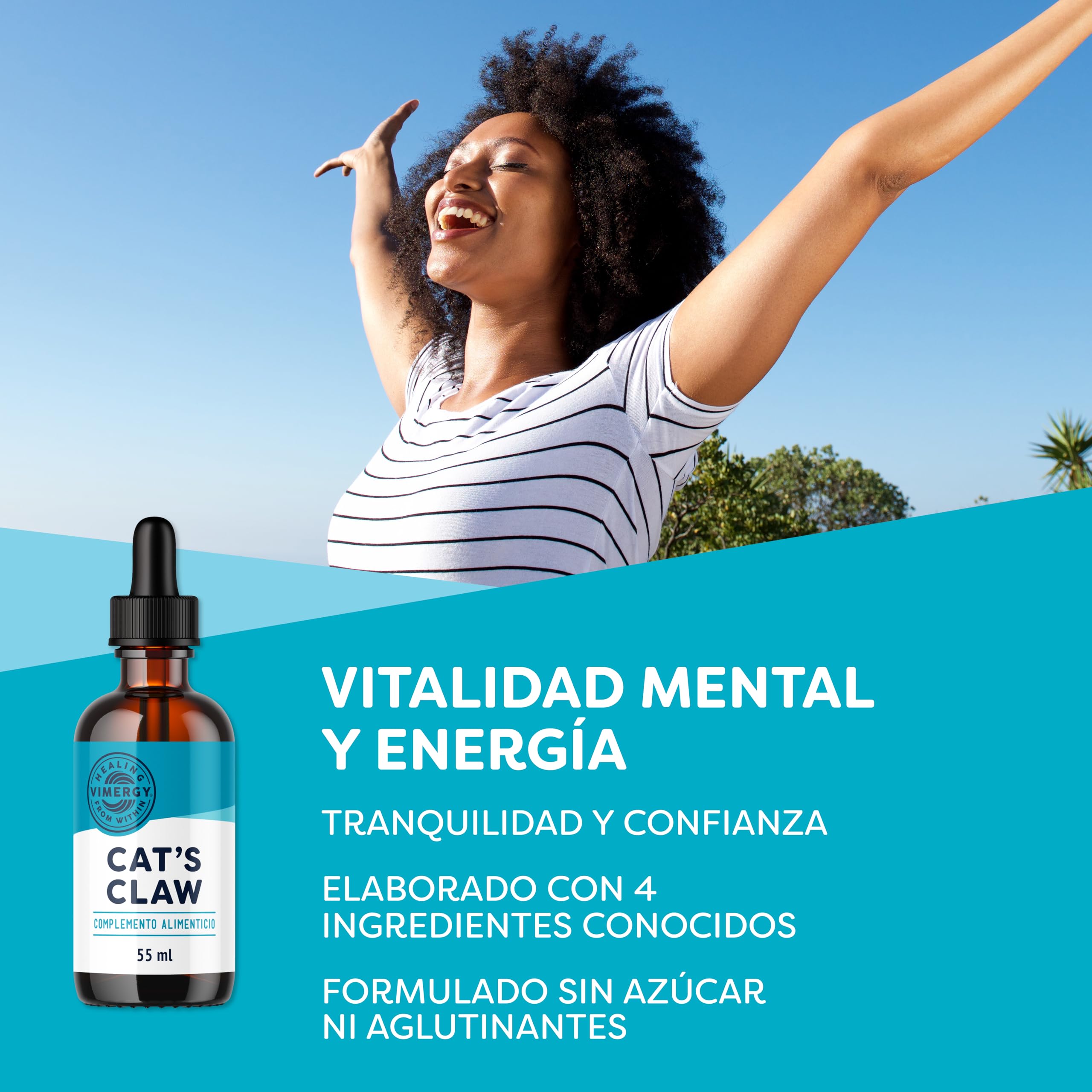 Vimergy Cat’s Claw – 55 ml, 27 Dosis – Uña de Gato Gotas – Extracto de Uña de Gato Líquido con Glicerina – Suplemento Vegano – Formulado sin Azucares o Aglutinantes – Sin OMG ni Gluten