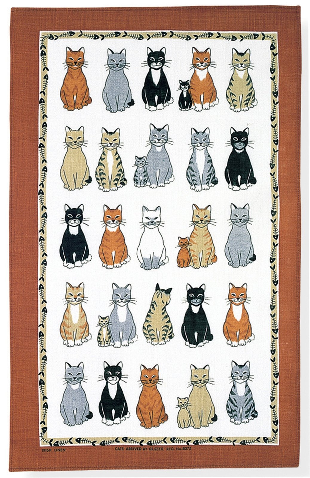 Ulster Weavers White Cats Arrived Linen Tea Towel
