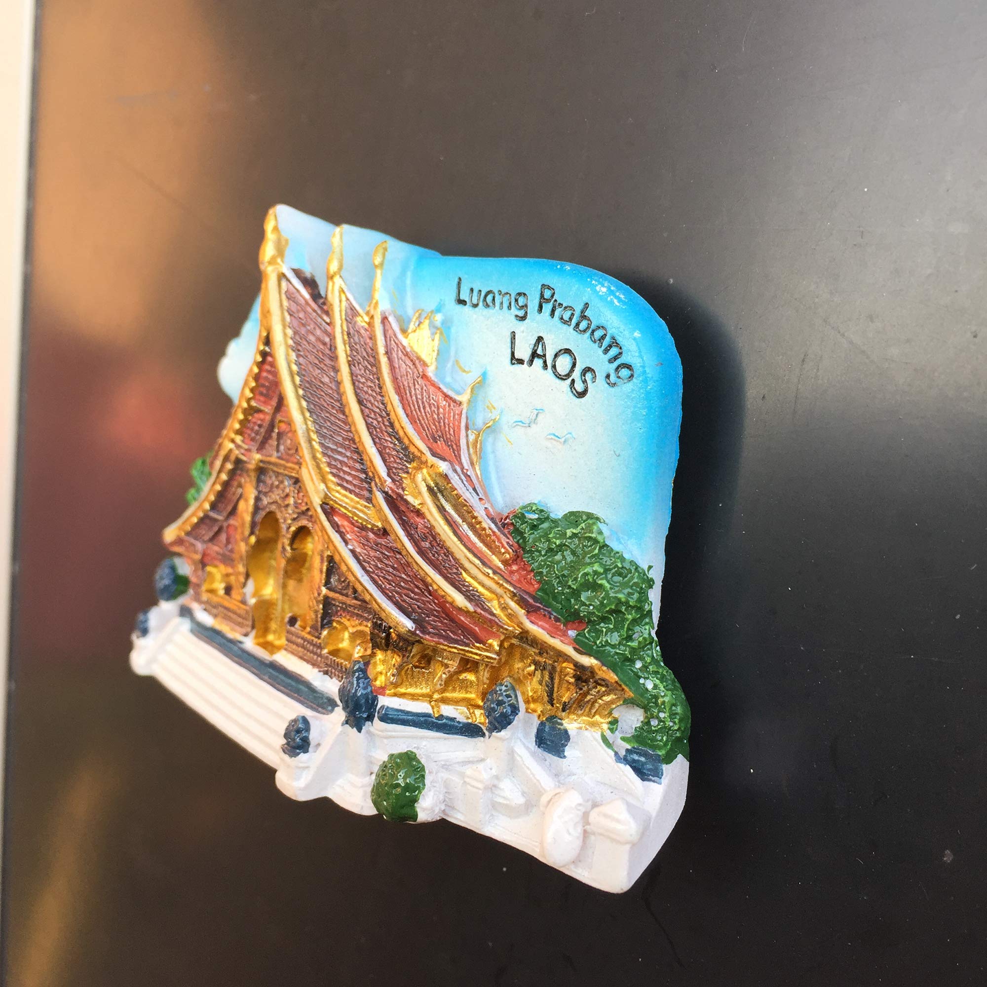 Magnete Frigorifero 3D Luang Prabang Laos – Souvenir Di Viaggio In Resina Fatto A Mano Per Collezionisti