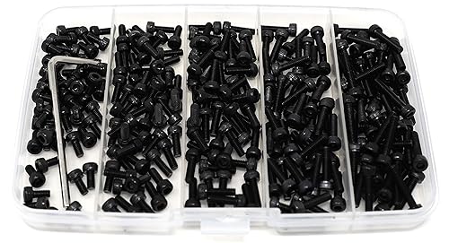 Miniatura 317 de iexcell 720 piezas de acero de aleación M4 x 6/8/10/12/16/20/25/30/35/40/45/50 de grado 12.9, tornillos de cabeza hexagonal, tornillos, arandelas