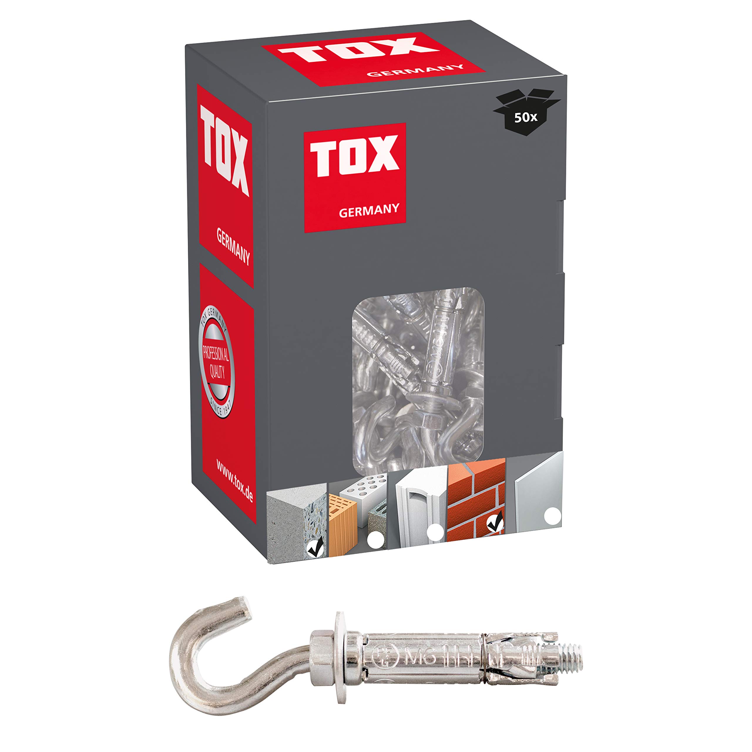 TOX Spreizanker mit Haken Pirat Sven-S M6x40, Inhalt 50 Stück, 03710301