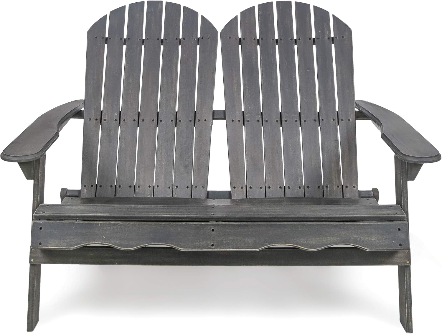Christopher Knight Home Great Deal Furniture Muriel Outdoor Dark Grey Finish Acacia Wood Adirondack Loveseat
