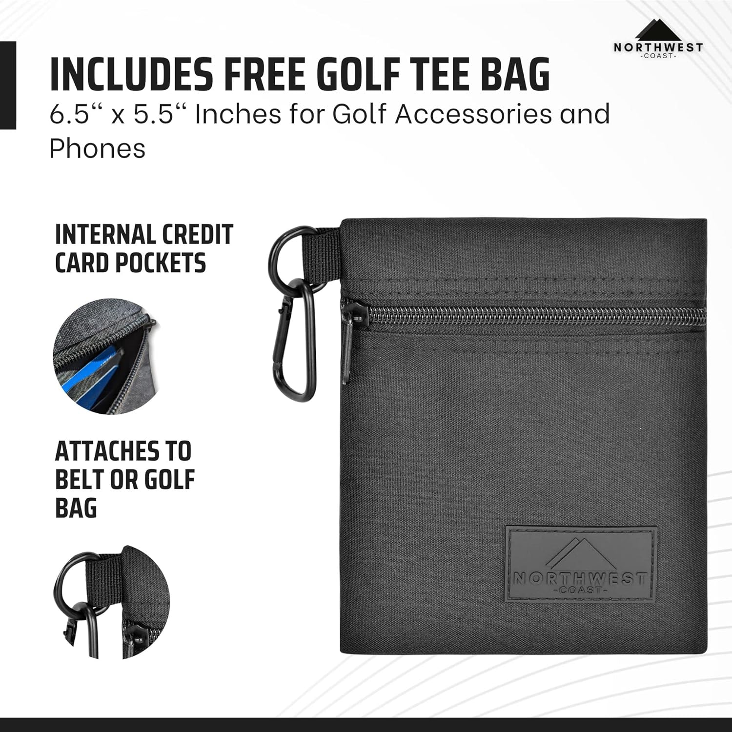 Golf Shoe Bag - Trunk Organizer with Lock and Shoulder Strap - Large Travel Bag for Accessories and Clothing - Includes Golf Tee Bag
