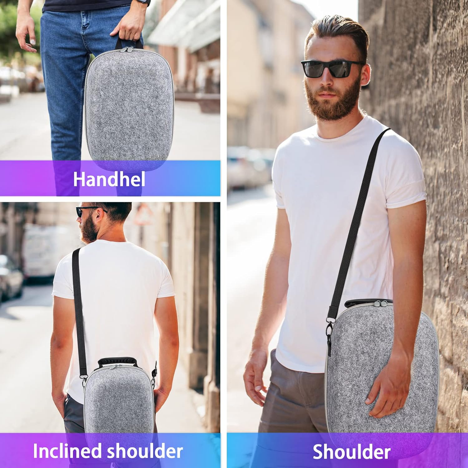 Hard Carrying Case Compatible with PlayStation VR2 Gaming Headset and Touch Controllers Accessories,Anti-Collision Box for PSVR2 with Shoulder Strap＆Clean Cloth - Excluding vr for PSVR2