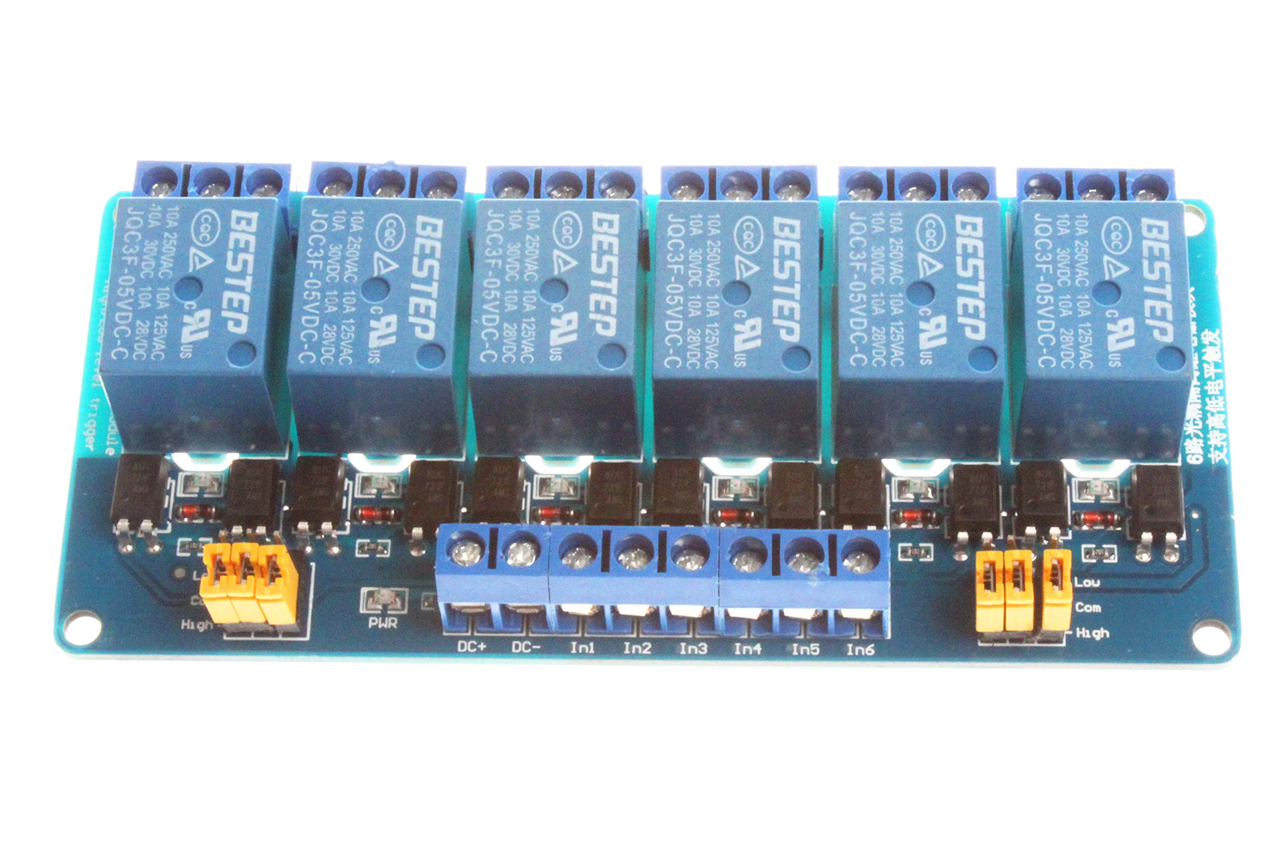 Snapklik.com : NOYITO 6-Channel Relay Module 5V 12V 24V High Low Level ...