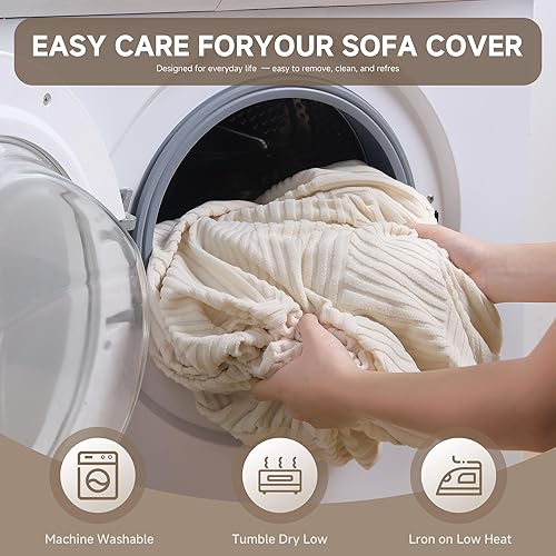 Miniatura 6 de Fundas de cojín para sofá seccional y en forma de L, fundas elásticas y suaves para sofá, lavables y resistentes al desgaste, protector de muebles