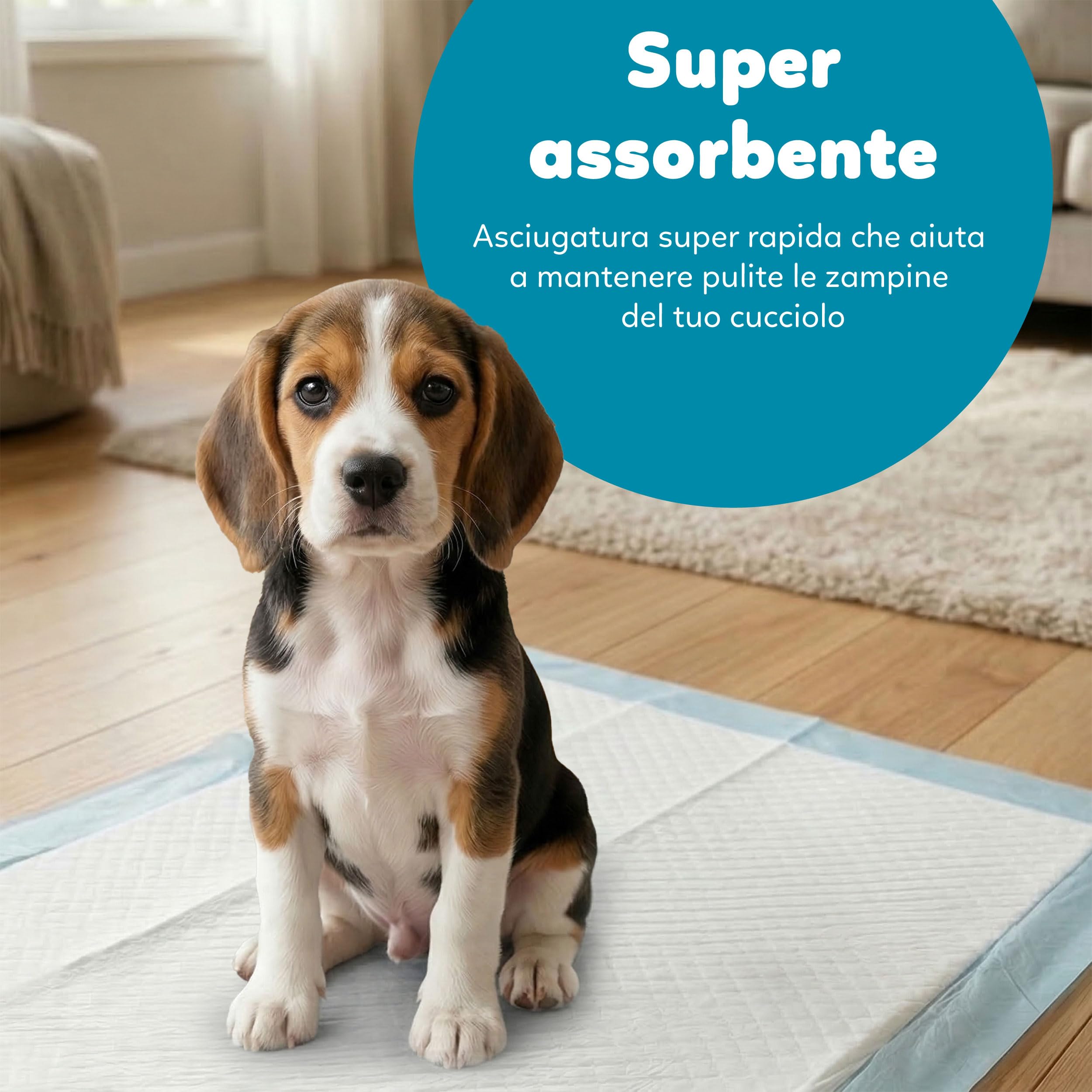 Tappetini Assorbenti per Cani e Cuccioli 60x90 cm Ultra Assorbenti, Igienici e Impermeabili con Design a 5 Strati e Strisce Adesive Ideali per Addestramento, Confezione da 180 Pezzi