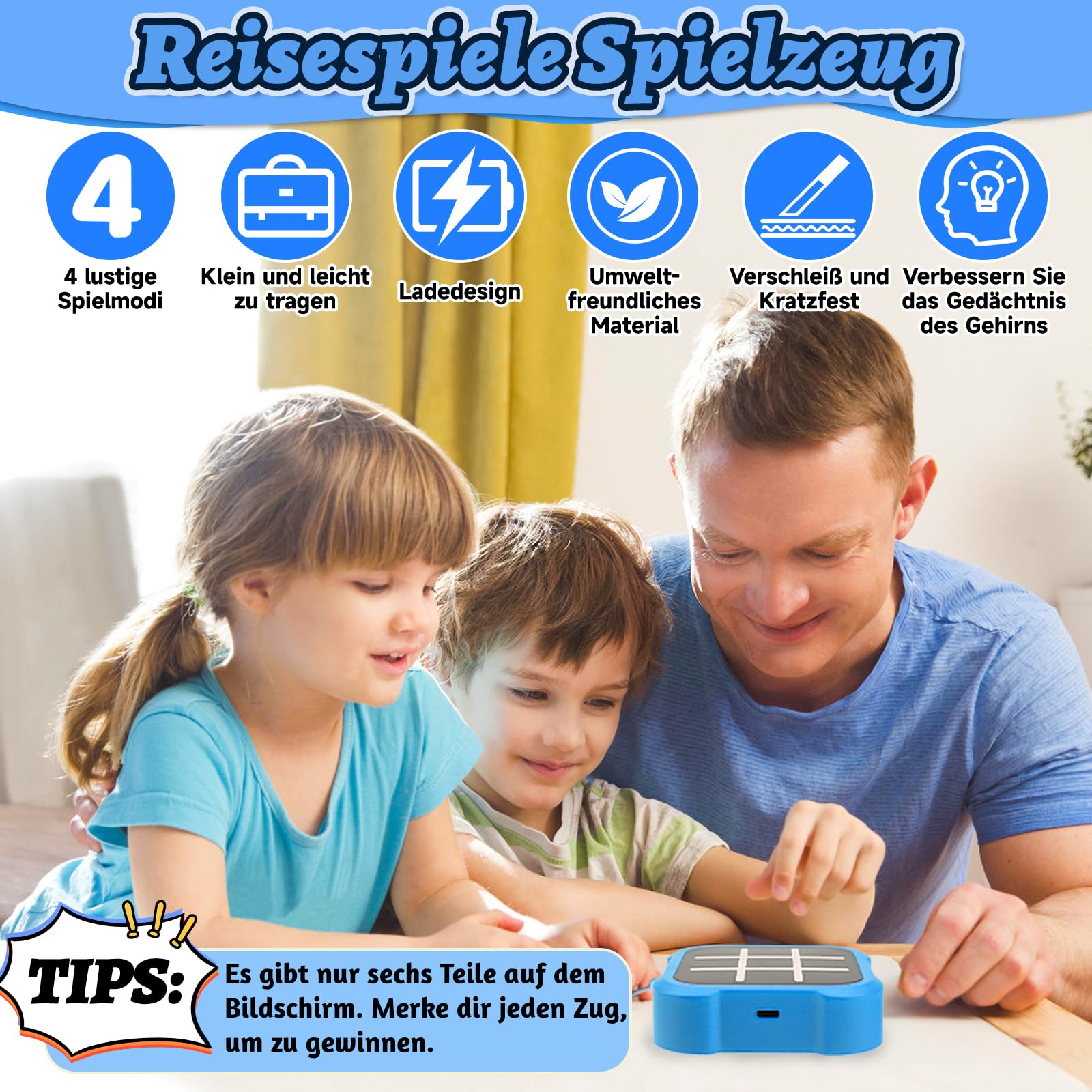 Electrónico Tic TAC Toe Bolt, Juegos de Viaje Portátiles 3 en 1, Juegos para Niños para Educación y Crecimiento de la Memoria,Juego de Fiesta Familiar, Regalos De Cumpleaños para Todas Las Edades.
