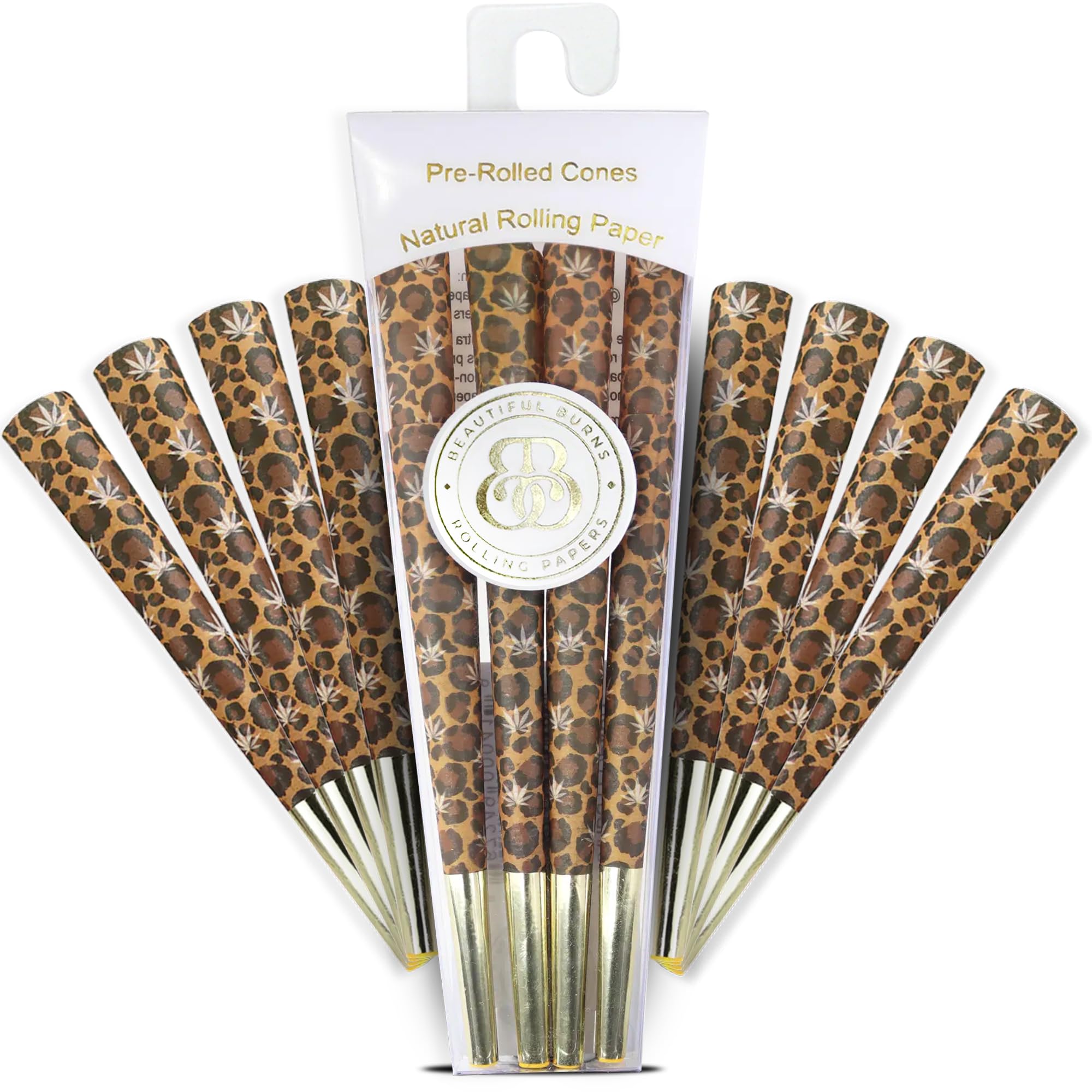 Beautiful Burns, Lady Leopard Pre-Rolled Cones - 8 Pack of Pre Roll Cone Shells