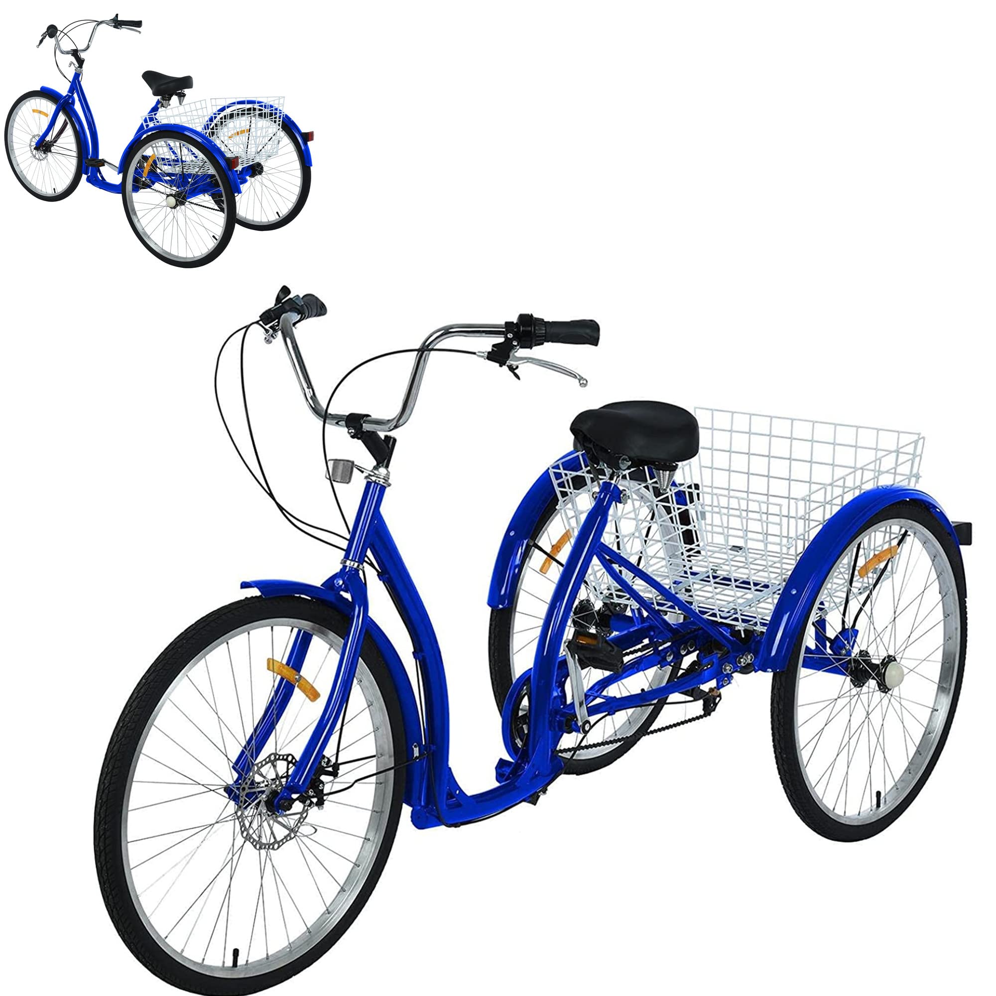 Amazon.co.jp: 大人用三輪自転車 大人用 トライク 26インチ 6速 低