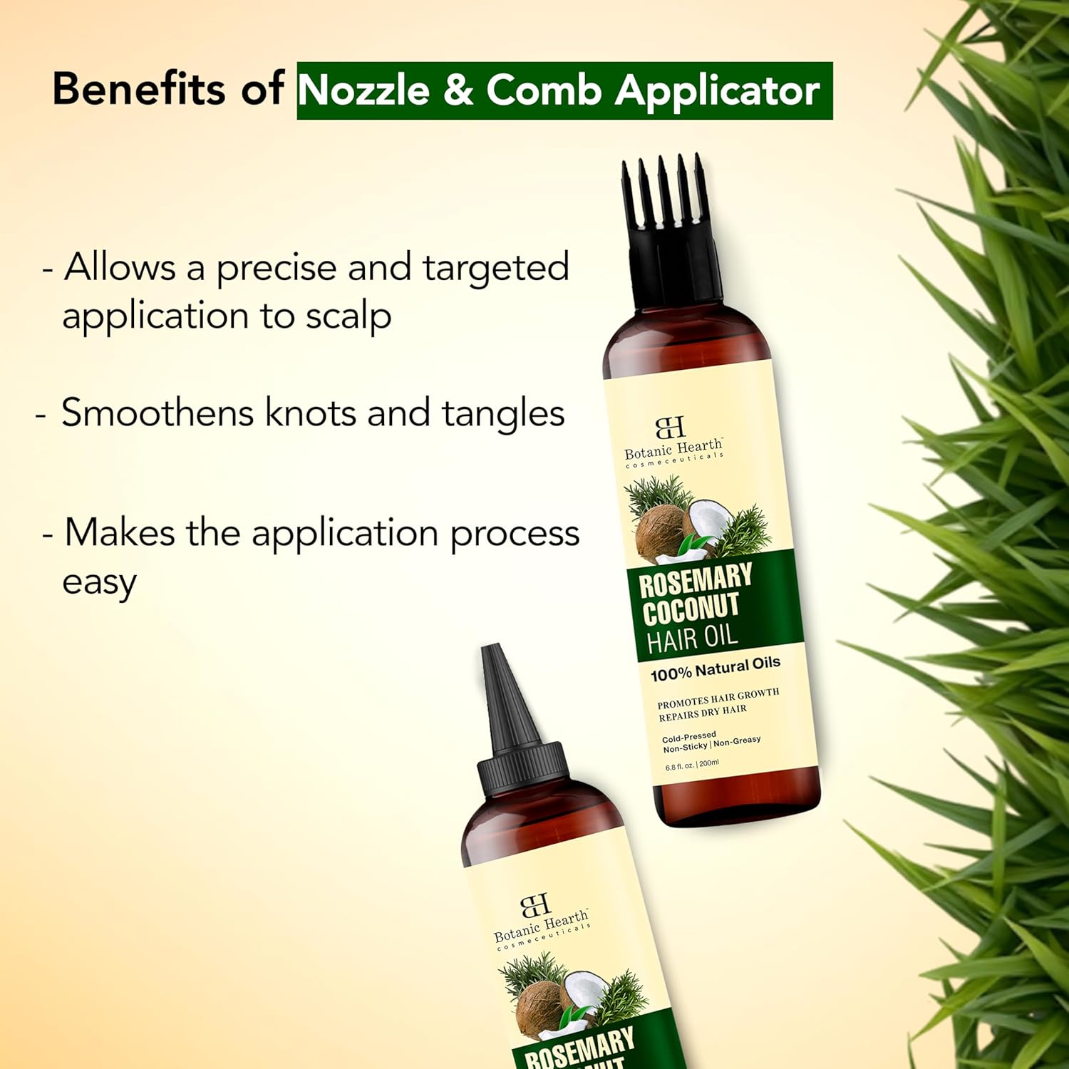 Botanic Hearth 100% Pure Rosemary Oil For Hair Growth & Home Hair Perm Kit | Infused with coconut Oil | Hair Oil Repairs Dry Damaged Hair, Strengthening, Healthier - Hair Tonic, 6.7 fl oz - Image 3