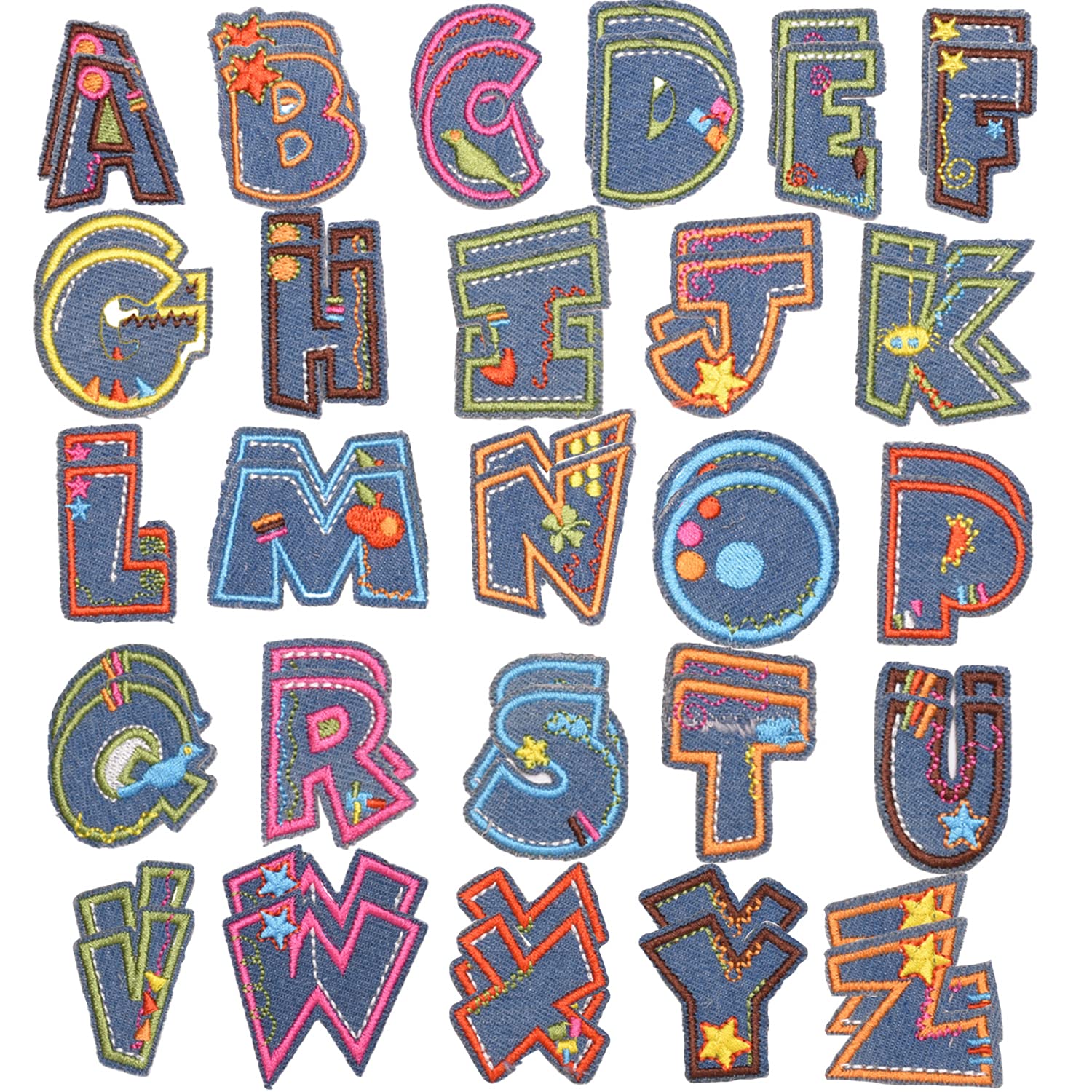 Amazon.co.jp: 8Rabbit 52枚セット ワッペン アルファベット