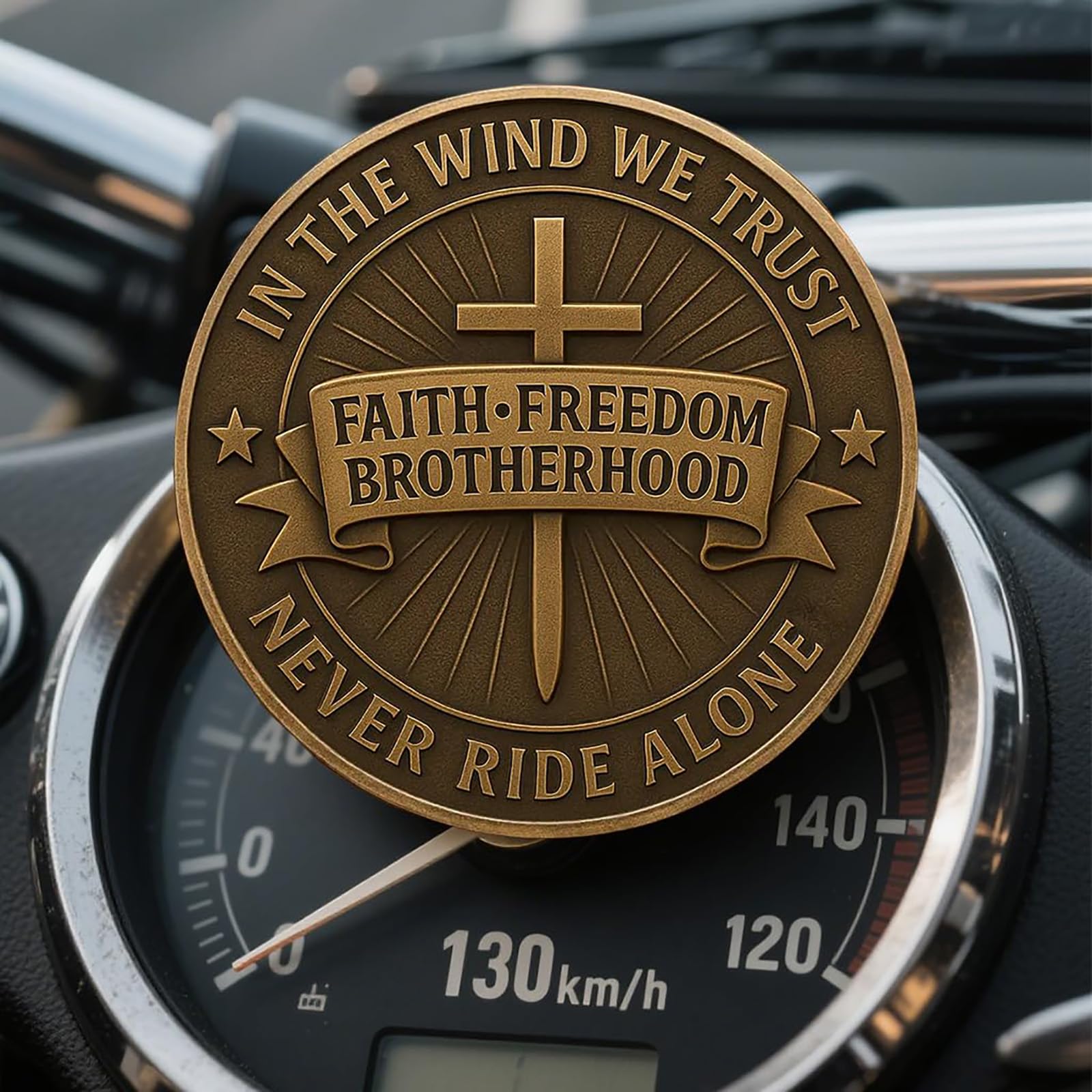 Moneda de bendición para motociclistas, Moneda conmemorativa God Bless Motorcycle Riders Guardian Angel, regalo de recuerdo paseo libre seguro para ciclistas y ciclistas