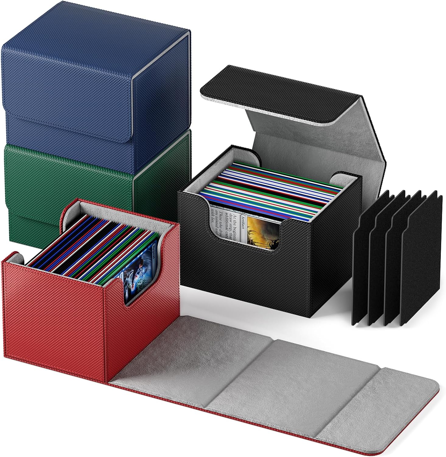 500ct Trading Card Sleeves Perfect Fit MTG Card Sleeves Sports Card Protector for Photocard, Standard TCG Card Sleeves with Card Deck Box Fit for MTG Deck Box with Black Card Dividers, 4 Pack Horizon