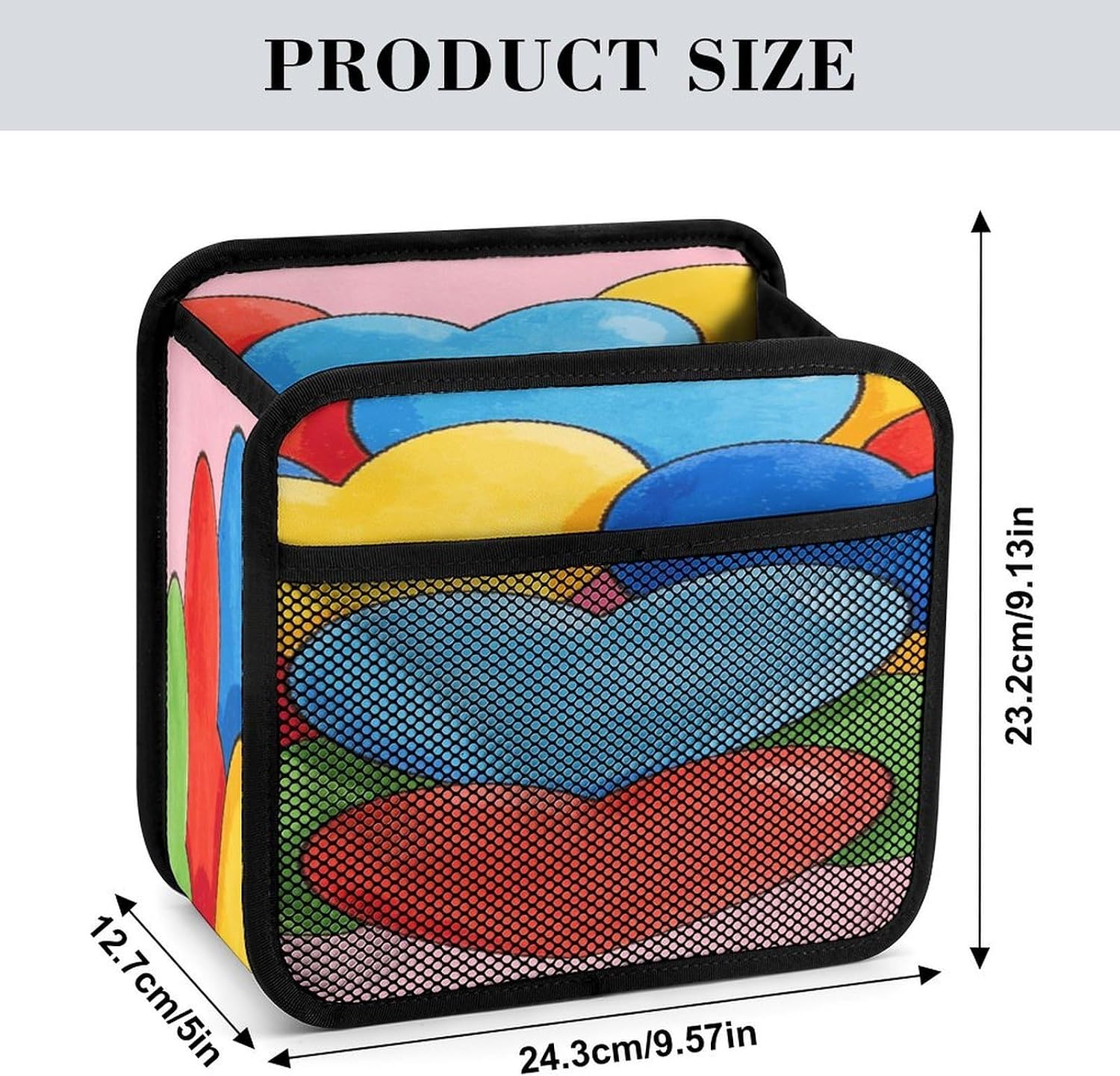 Colorful Heart Lovely Cute Pink PU Leather Car Seat Organizer,Backseat Car Organizer for Hold Phone,Snacks, Drinks, Handbag, Back Seat Car Organize Car Accessories Interior And Travel Essentials. image 2