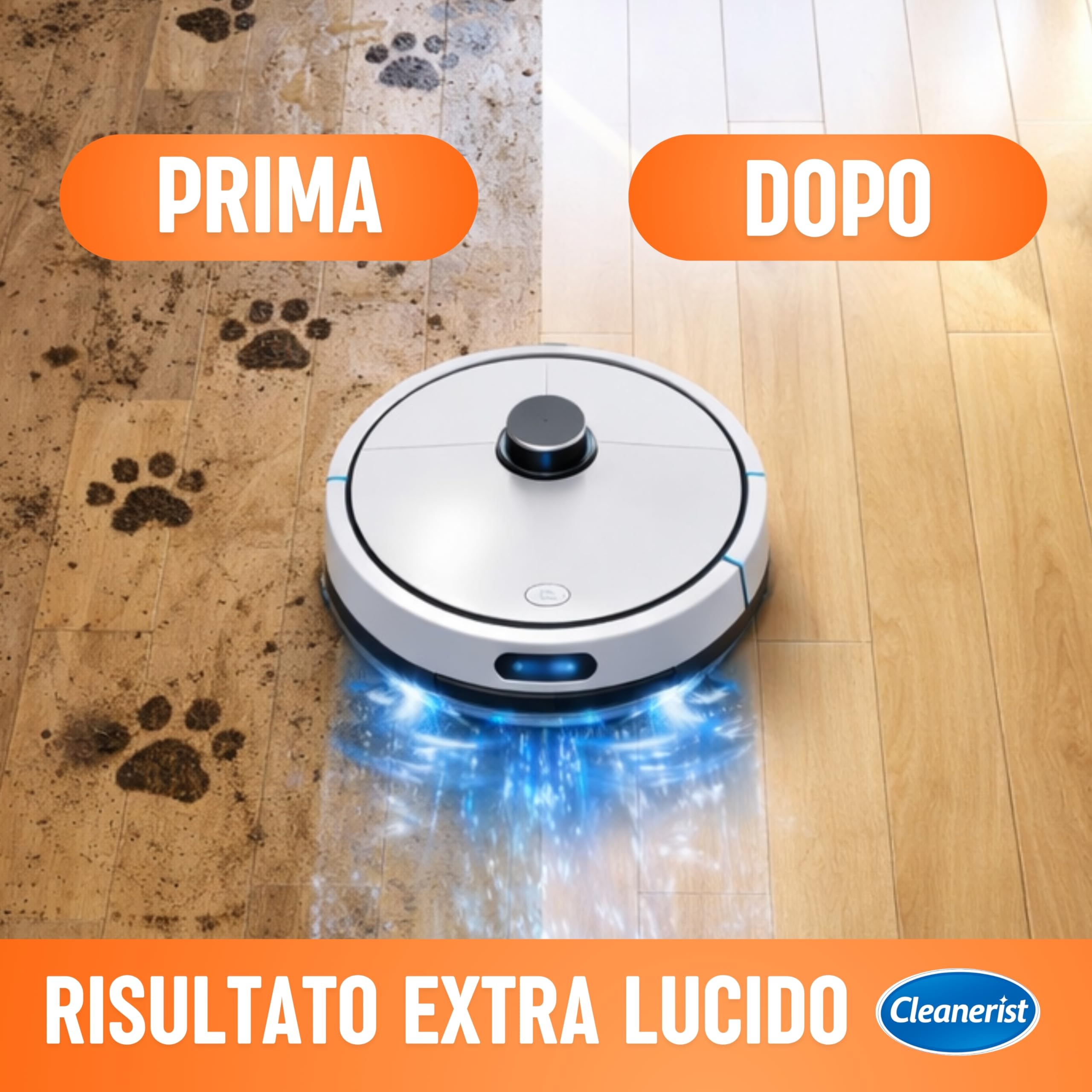 Cleanerist | 10L Detergente Robot Lavapavimenti Arancia (666 dosi) - 15ml su 300ml - Universale per tutti i modelli - Concentrato 1:20 - Senza aloni