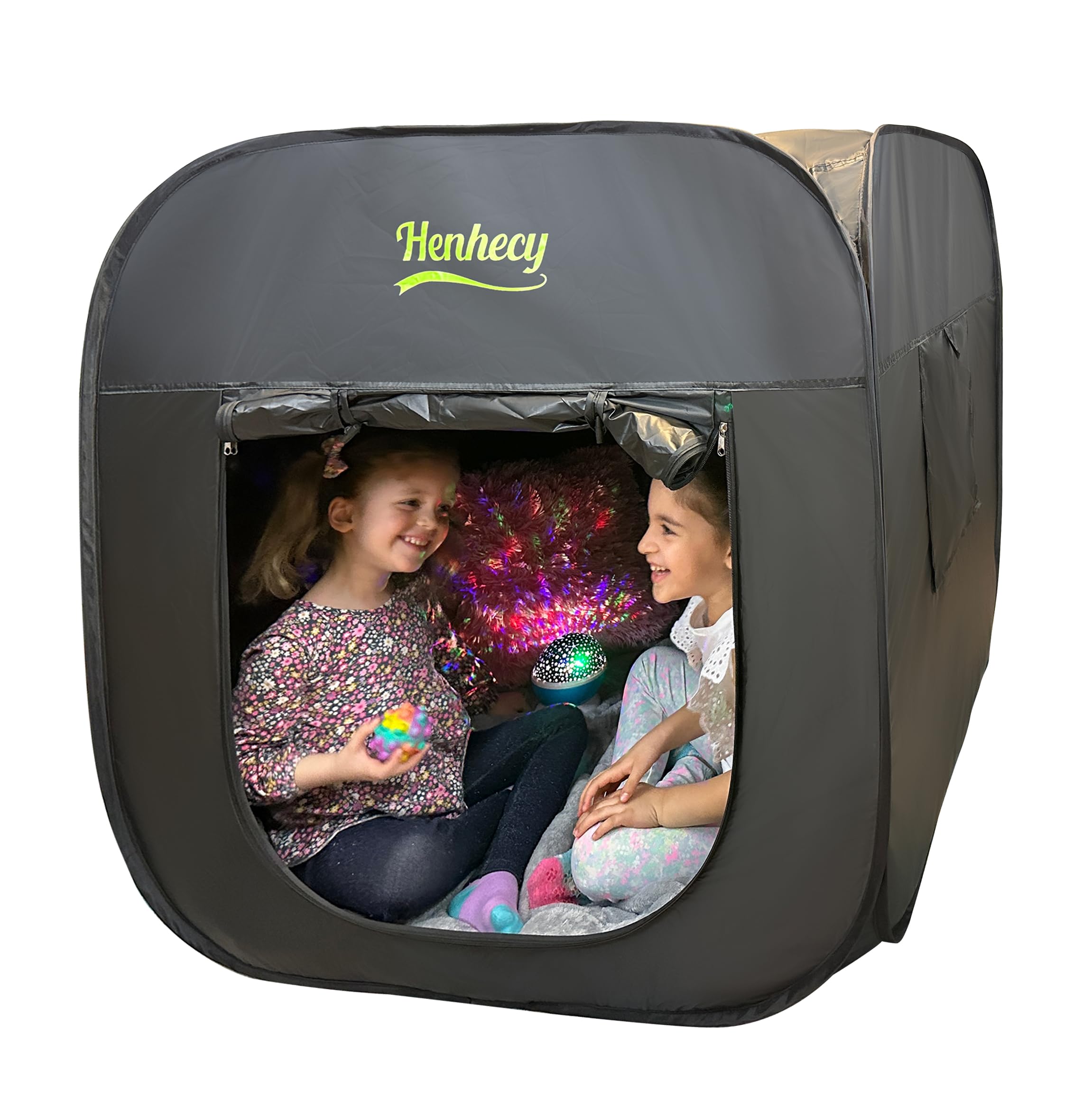 Sensory Tent for Kids with Autism, ADHD, SPD - Calm Corner Hideout Den for Children to Play and Relax - Pop-up Blackout Play Tent with Additional Mesh Windows (40x40x40 inches)