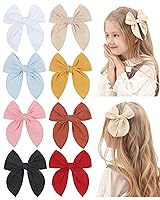 Vista 37 de doboi 20 PCS Lazos Fable de 4.5 Pulgadas Pinzas para el Cabello para Bebés y Niñas Lazos de Algodón y Lino para Niñas Accesorios para el Cabello