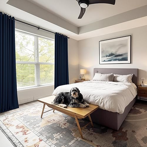 Vista 119 de PONY DANCE - Cortinas opacas con ojales, se venden como 2 piezas Blanco grisáceo