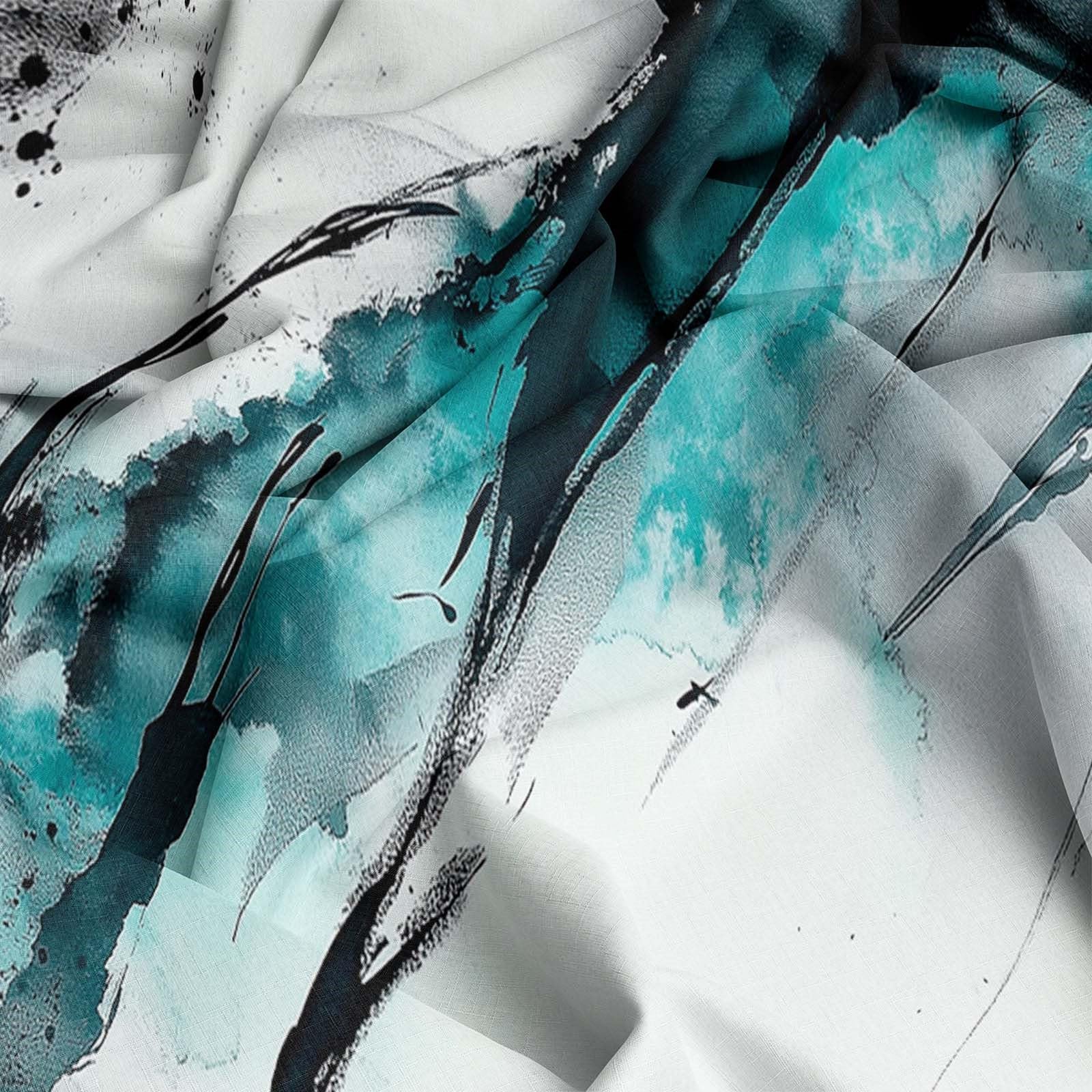 Funda Nordica para Cama 180 Pintura De Tinta De Arte Abstracto Microfibra Suave Juego de Funda Edredónes 240x260 cm y 2 Funda de Almohada 50x75 cm, Juego de Ropa de Cama