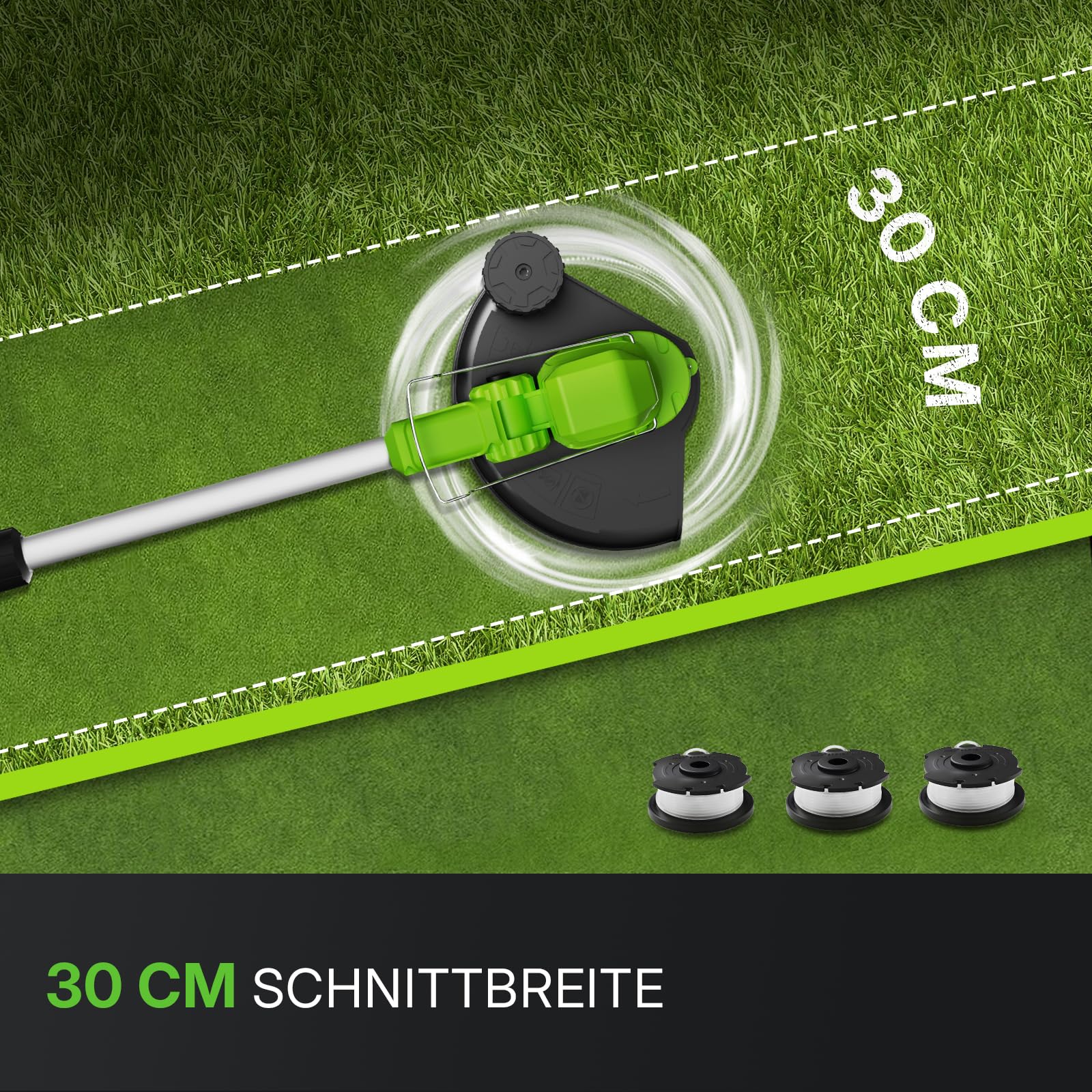 WORKIT 20V Akku Rasentrimmer mit Akku und Ladegerät, 2-in-1 Freischneider Akku, Bürstenloser Motor, inkl. 2x 4,0 Ah Akkus, Teleskopstiel für Unkrautentfernung, Gartenpflege Set
