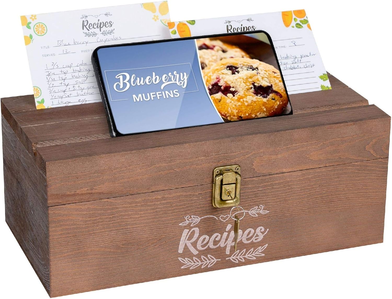 152 Index Recipe Cards 4x6 White Pine Wooden Recipe Box Organizer 16