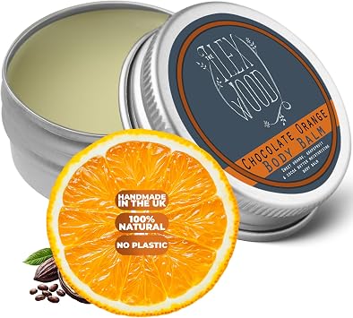 The Ilex Wood Chocolate Orange Vegan Body Balm 250ml | 100% Natural and Organic, Handmade in UK, Moisturising Cocoa Butter, Vegan, Cruelty-Free, Palm Oil & Plastic Free