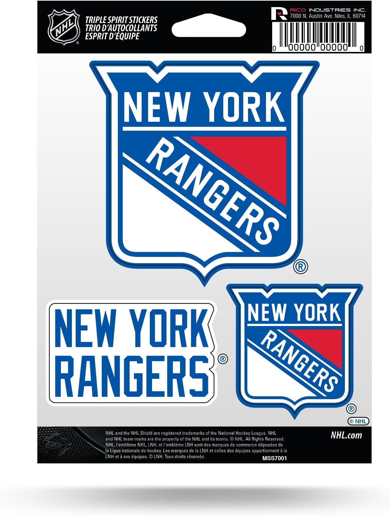 NHL Hockey Carbon Fiber Design Triple Sticker Sheet