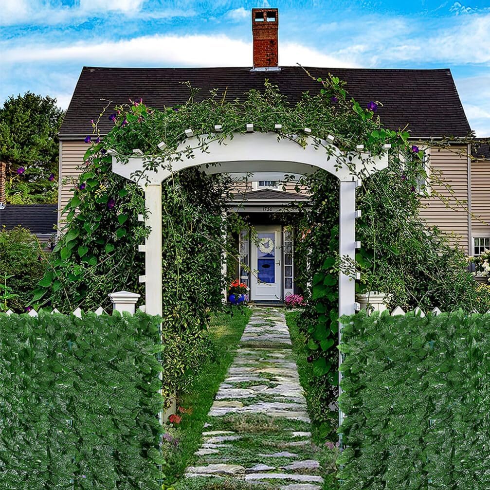 Toddmomy Artificial Green Leaf Fence Simulated Plant Wall Decoration for Courtyard Garden and Indoor Spaces Faux Trellis Natural Appearance Privacy Enhancement for Various Occasions