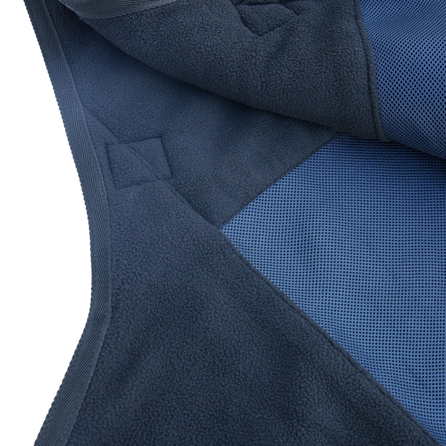 SUNRIDE Stalldecke 50g für Pferde - mit Fleece - geeignet als Unterdecke - extrem atmungsaktiv - abnehmbare Bauchgurte (blau, 145 cm)