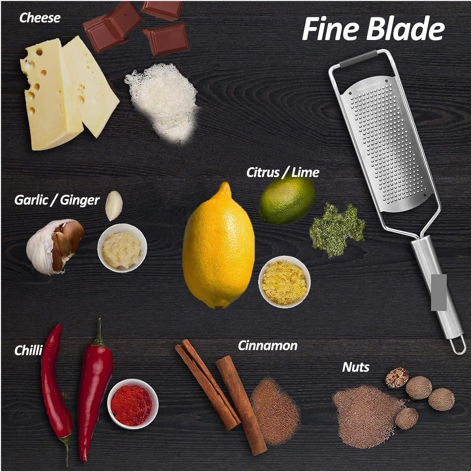 Fit for Professional Zester Grater Extra Coarse for Potato, Zucchini, Carrot, Cabbage and Cheese, Kitchen Grater with Sharp Stainless Steel Blade (Extra Coarse)(4PCS Set)