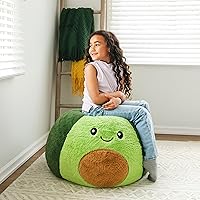 Vista 5 de Big Joe Avocado PlushiPals - Puf súper suave para niños, mezcla de poliéster de felpa ultrasuave, 2.5 pies recargable Avacado