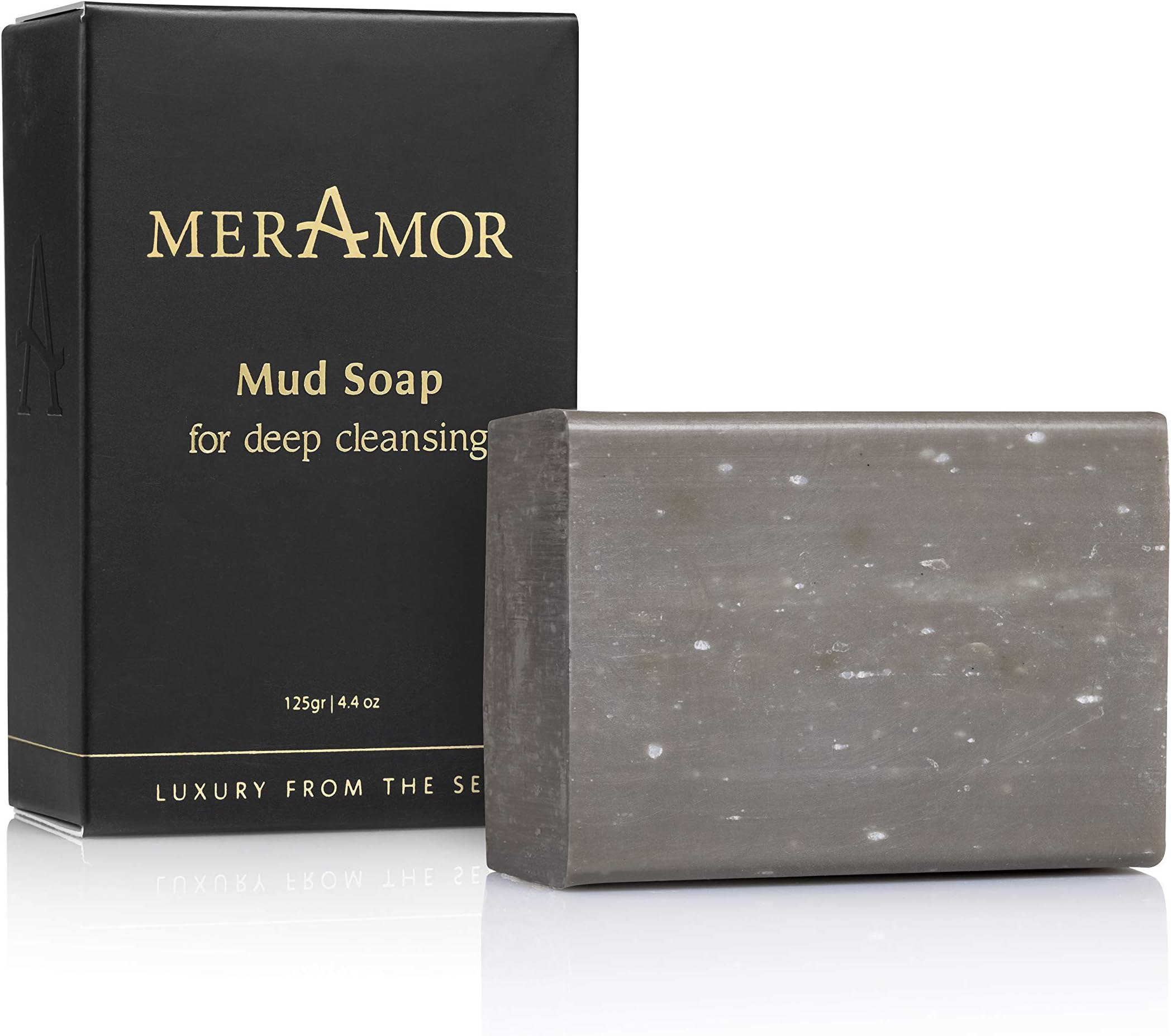 Black Mud Soap Deep Cleansing Skin Reviver Original Minirals Dead Sea Natural Facial Treatment Soap Dead Sea Salts 125 Gram 4.4 Ounce