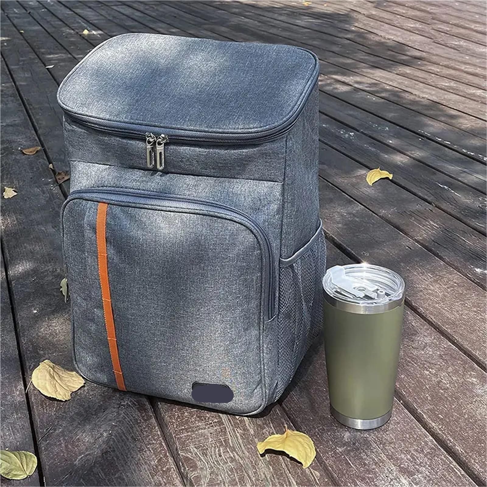 Sac Isotherme Sac à déjeuner Isotherme Portable de 20 L, glacière étanche for Le Camping, Oxford, for Le dîner(Blue Gray)