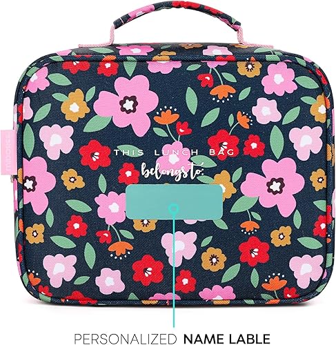 Miniatura 93 de mibasies Lonchera infantil para niñas pequeñas, bolsa de almuerzo aislada y reutilizable para la escuela, fresas surtidas, color rosa Surtido