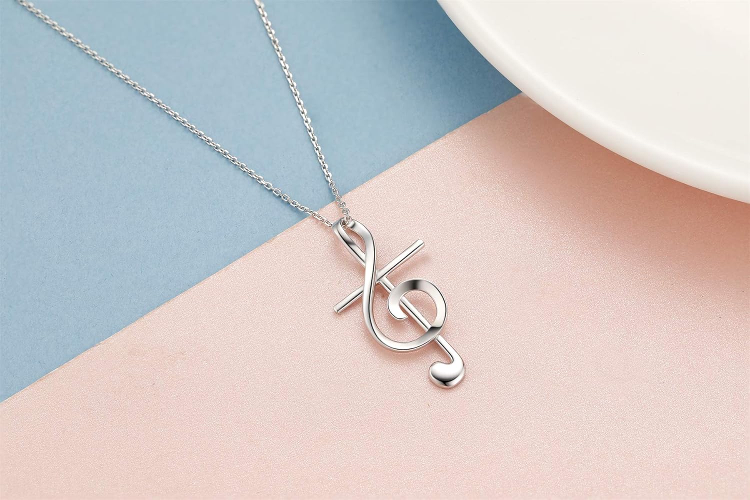 S925 Sterling Silver Cross Music Note Dainty Faith Necklace for Women Jewelry - Image 4